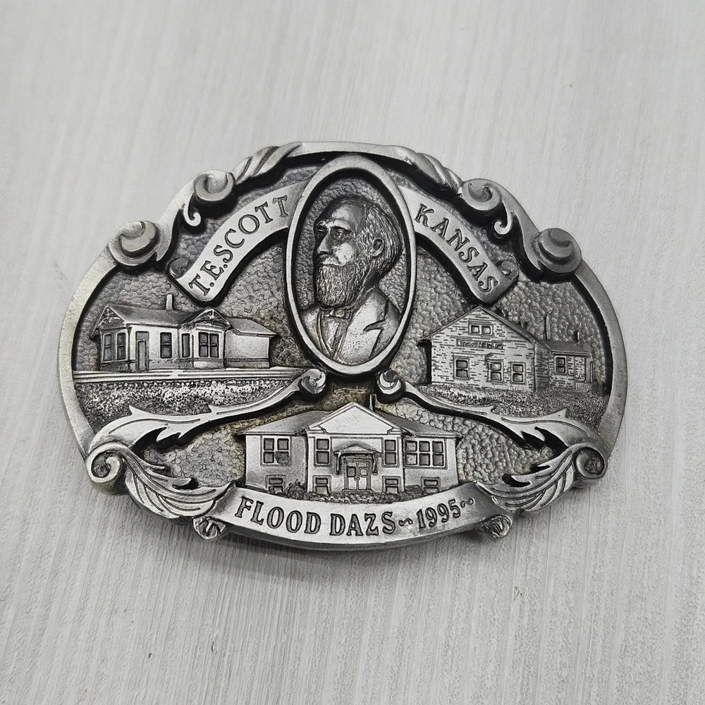 Stone Post Tescott Kansas Flood Days 1995 Belt Buckle Limited Edition 051/250